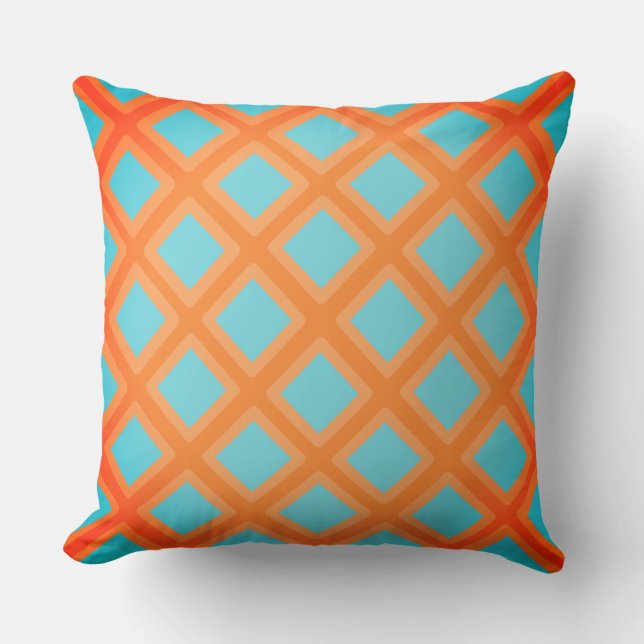 Orange Angled Squares Cushion (Front)