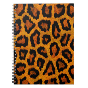 Orange animal print design spiral notebook