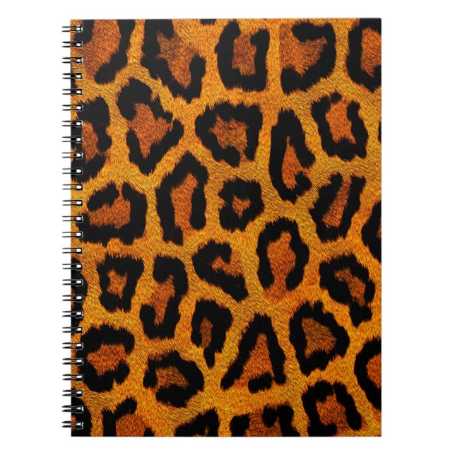 Orange animal print design spiral notebook (Front)