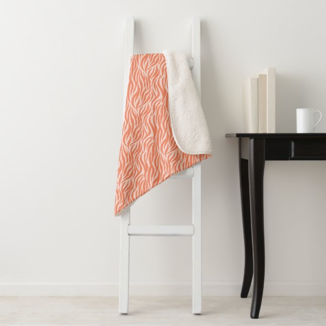 Orange Animal Print Sherpa Blanket (In Situ)