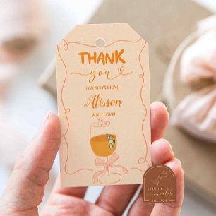 Orange Aperol Spritz Bridal Shower Thank You Tag