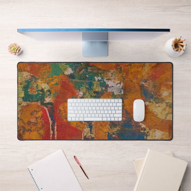 Orange Arches, A Gel Print Abstract Desk Mat (Office 1)
