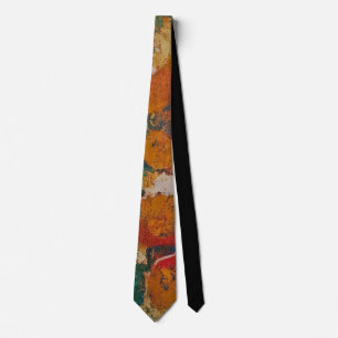 Orange Arches, A Gel Print Abstract Tie