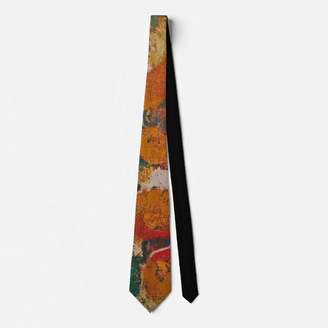 Orange Arches, A Gel Print Abstract Tie (Front)