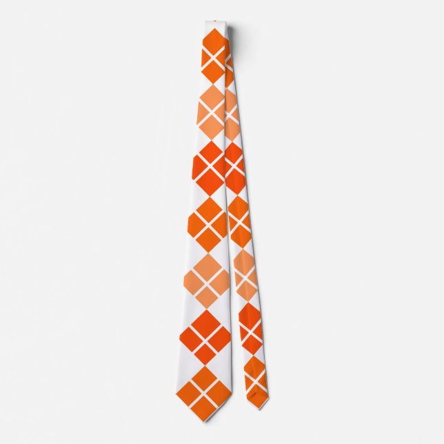Orange Argyle Custom Tie (Front)