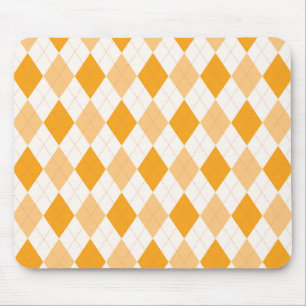 Orange Argyle Mouse Pad