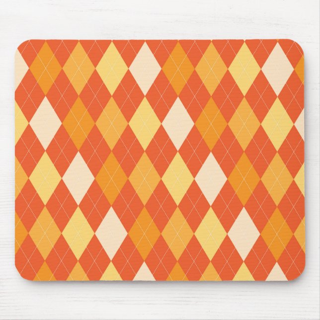 Orange argyle pattern mouse pad (Front)