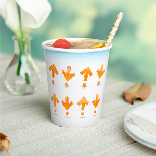 Orange Arrows Paper Cups