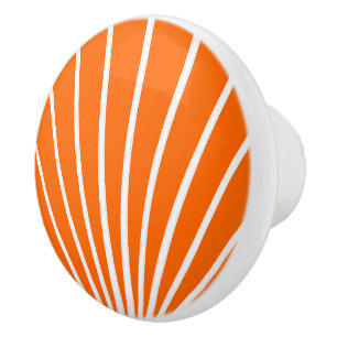 Orange Art Deco Design Ceramic Knob
