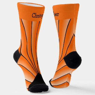 Orange Art Deco Design Socks