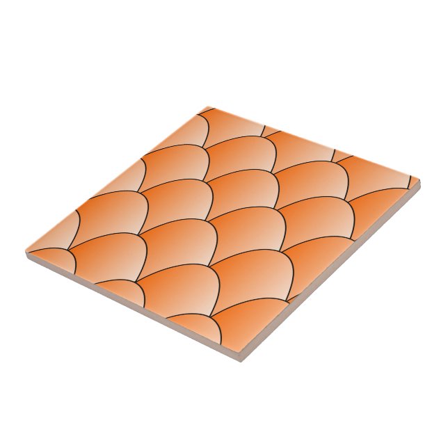 Orange Art Deco Design Tile (Side)