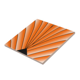 Orange Art Deco Design Tile