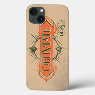 Orange Art Deco Obliviate Spell Graphic iPhone 13 Case