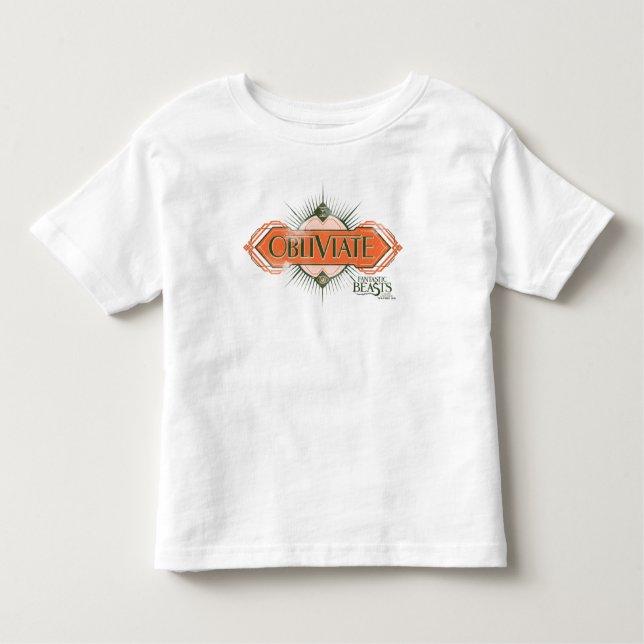 Orange Art Deco Obliviate Spell Graphic Toddler T-Shirt (Front)