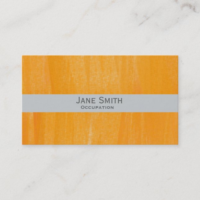 Orange art paint abstract modern stylish business card (Front)