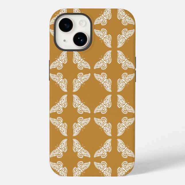 Orange Arts and Crafts Butterflies Case-Mate iPhone Case (Back)