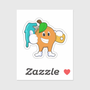 Orange as Painter with Paint brush