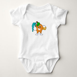 Orange as Painter with Paint brush Baby Bodysuit