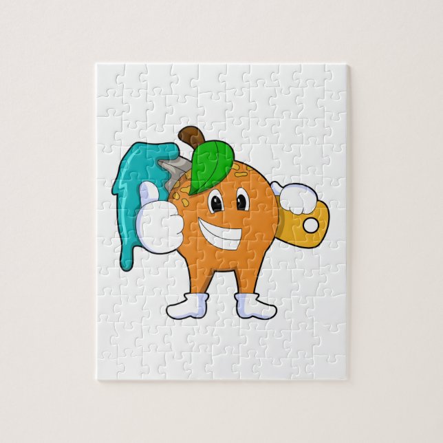 Orange as Painter with Paint brush Jigsaw Puzzle (Vertical)