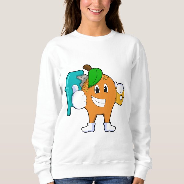 Orange as Painter with Paint brush Sweatshirt (Front)