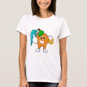 Orange as Painter with Paint brush T-Shirt
