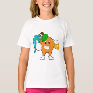 Orange as Painter with Paint brush T-Shirt