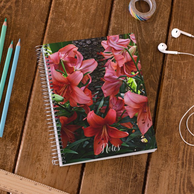 Orange Asiatic Lilies Floral Notebook (In Situ)