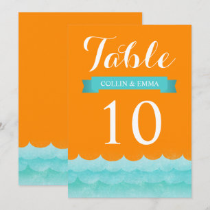 Orange At Sea Nautical Wedding Table Numbers