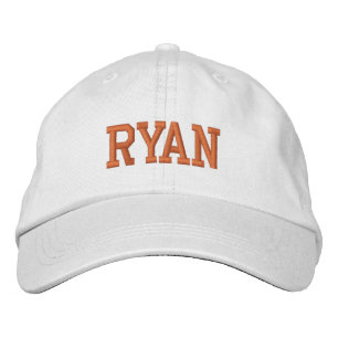 Orange Athletic Block Monogram Custom Name Embroidered Hat