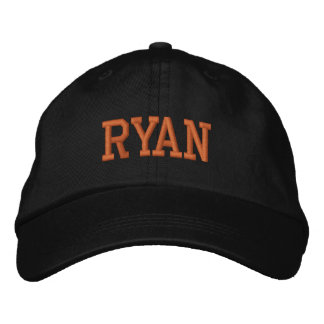 Orange Athletic Block Monogram Custom Name Embroidered Hat