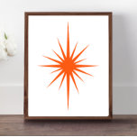 Orange Atomic Starburst Mid Century Modern Decor<br><div class="desc">Can you say bright orange starburst! This retro wall art print is sure to add a pop of colour to your walls. Part of the Mid Century Bold collection.</div>