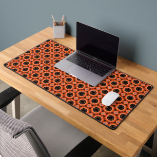 Orange Autumn Flower Desk Mat