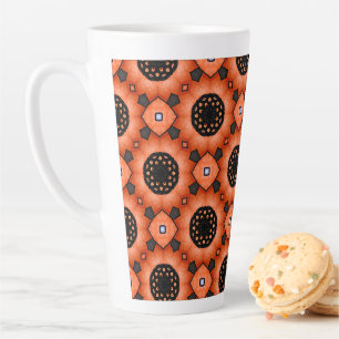 Orange Autumn Flower Latte Mug