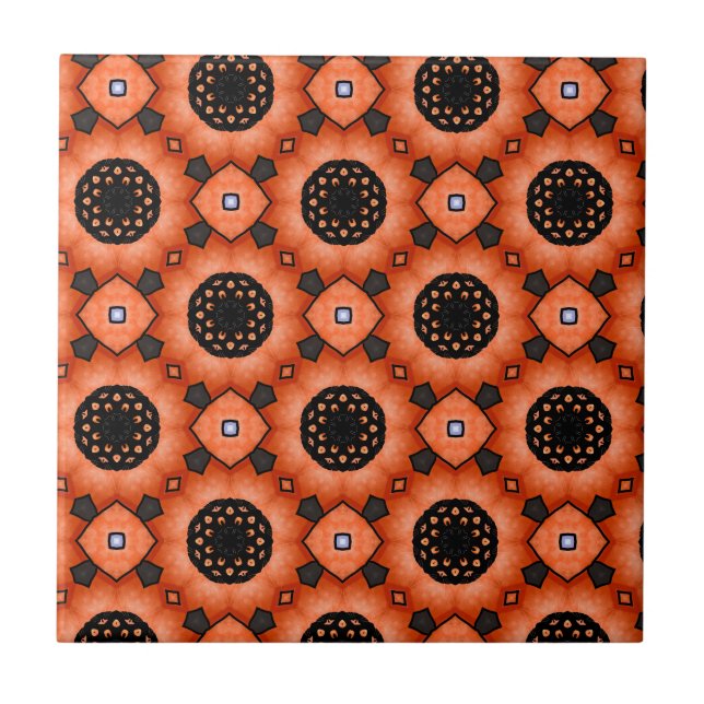Orange Autumn Flower Tile (Front)