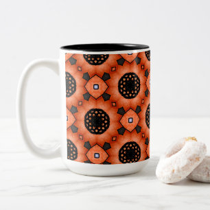 Orange Autumn Flower Two-Tone Coffee Mug