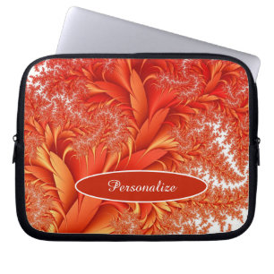 Orange Autumn Leaves Nature Personalise Laptop Sleeve