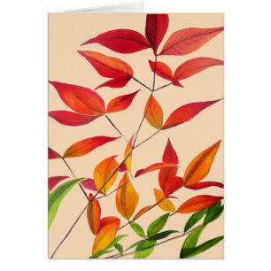 Orange Autumn leaves original watercolour art
