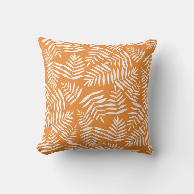 Orange Autumn Leaves Outdoor Fall  Cushion (Front)