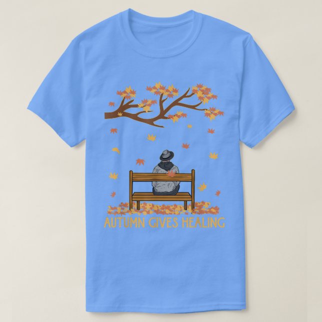 Orange Autumn Lover Rela Nature Healing Tree Fall  T-Shirt (Design Front)
