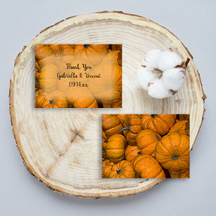 Orange Autumn Pumpkins Wedding Favour Tags