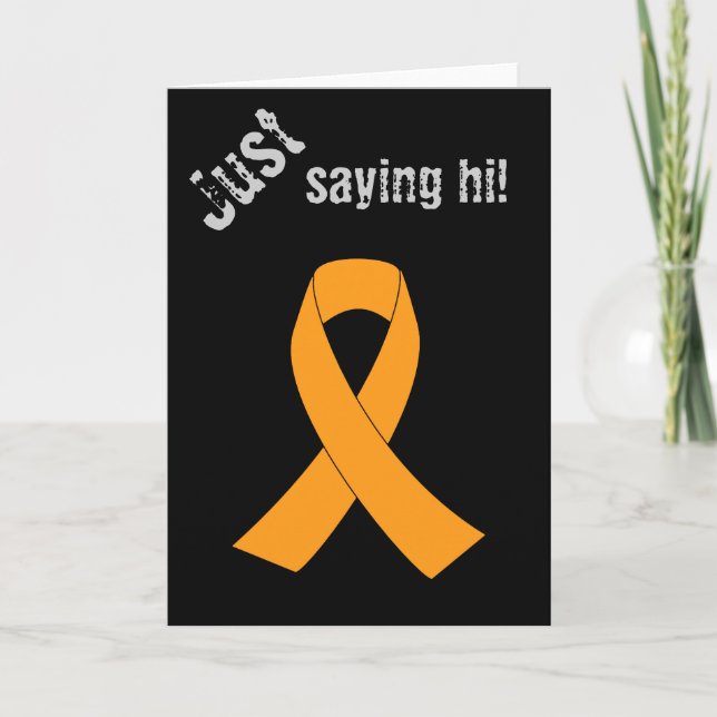 Orange Awareness Ribbon - Leukaemia, MS Card (Front)