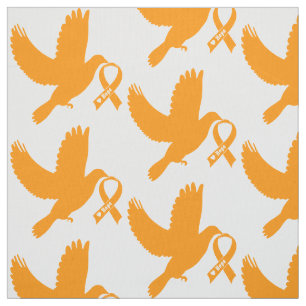 Orange Awareness Ribbon with Dove of Hope Fabric