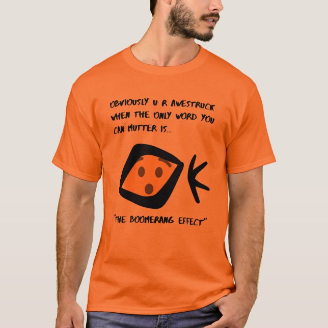 Orange 'Awestruck'  Boomeranged T-Shirt (Front)