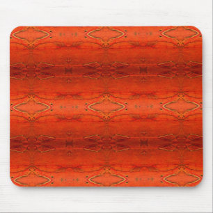 Orange Aztec Pattern Mouse Pad