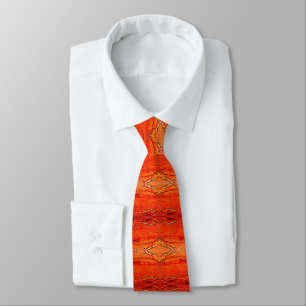 Orange Aztec Pattern Necktie