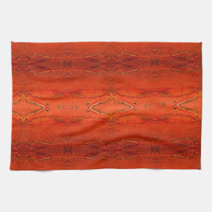 Orange Aztec Pattern Tea Towel