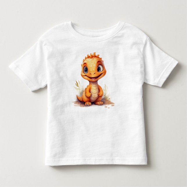 Orange baby dinosaur toddler T-Shirt (Front)