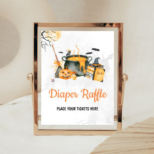 Orange Baby is Brewing Witch Diaper Raffle Sign
