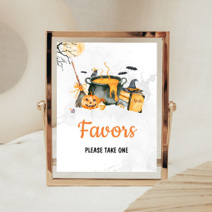 Orange Baby is Brewing Witch Favours Sign