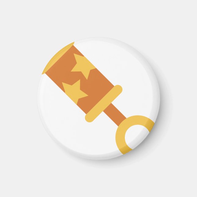 orange baby rattle magnet (Front)